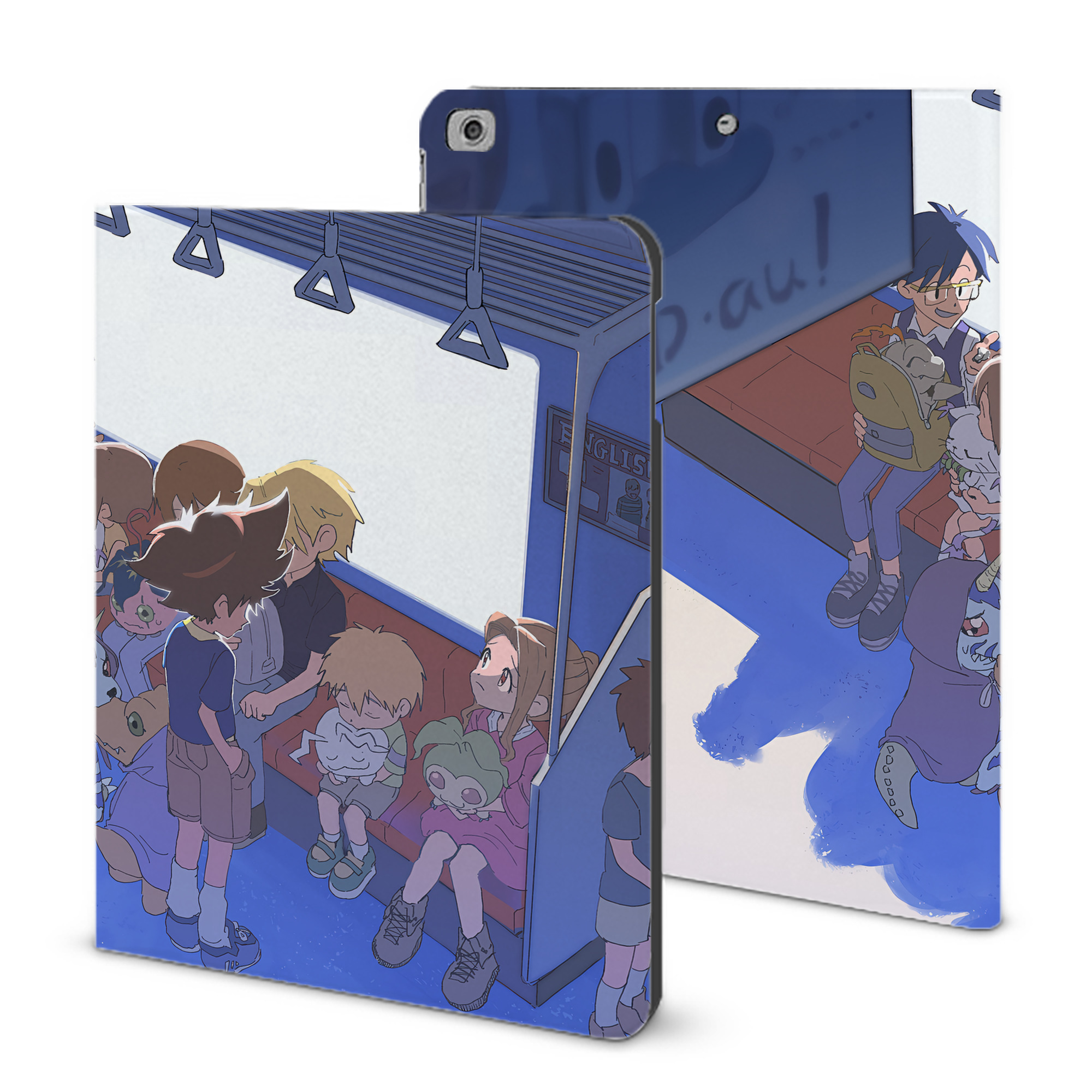 （画像用） Digimon デジタルモンスター/デジモン IPad ケース ブック型 PUレザー TPU 耐衝撃 軽量 薄型 ペン収納なし 全面保護 IPad 各モデル対応